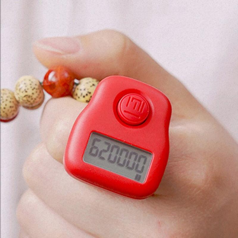 Silent Finger Counter 6 Channels Digital Tasbih Tally Clicker with LED for Prayer Knitting Sports Gift Rechargeable