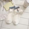 Women's Cute Cartoon Embroidered Ankle Socks - Breathable, Thin, Color Block, Ribbed Cuff for Spring/Summer