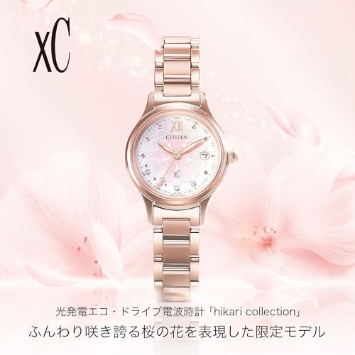 Citizen XC Eco-Drive Waterproof Radio-Controlled Watch, Hikari Collection, Sakura Limited Edition, Women's Pink, ES9497-88X