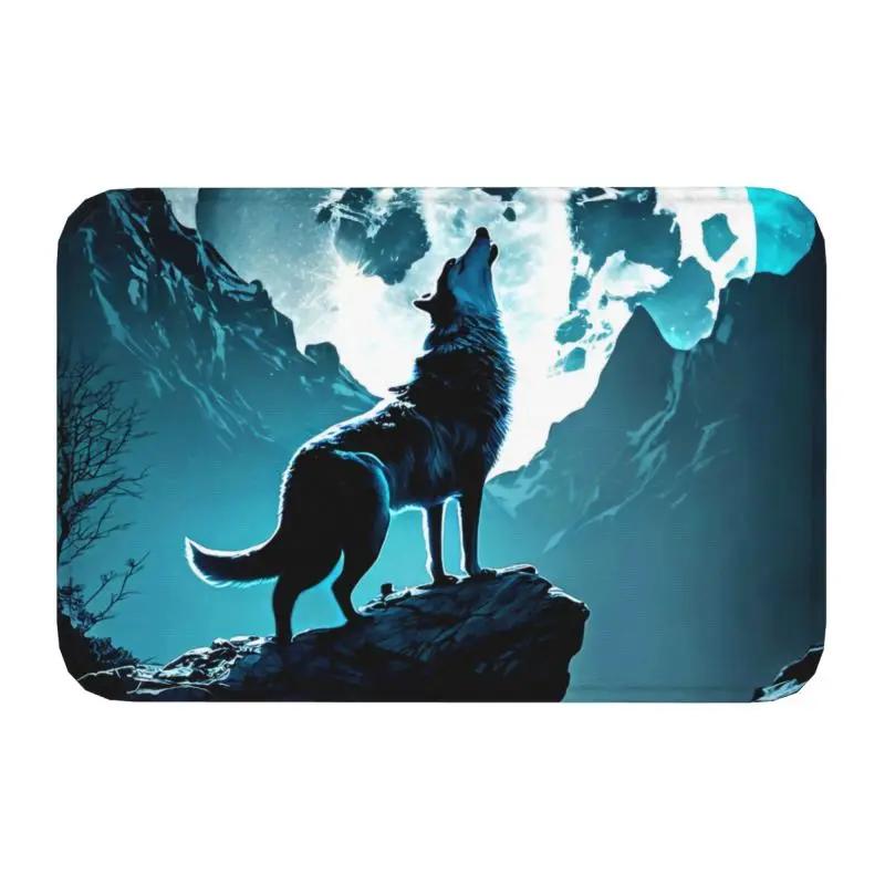 Animal Wolf Front Floor Door Entrance Mat Indoor Kitchen Bathroom Doormat Bedroom Carpet Rug