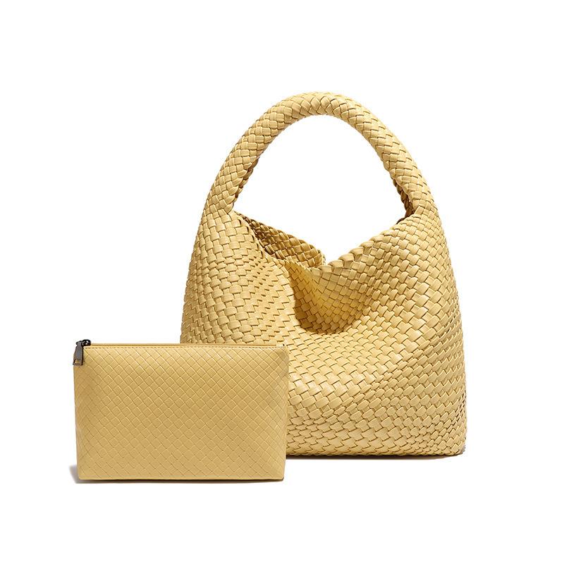Hand-woven Women's Bags, Daily Casual Shoulder Bags, Large-capacity Underarm Bags, Bucket Bags.
