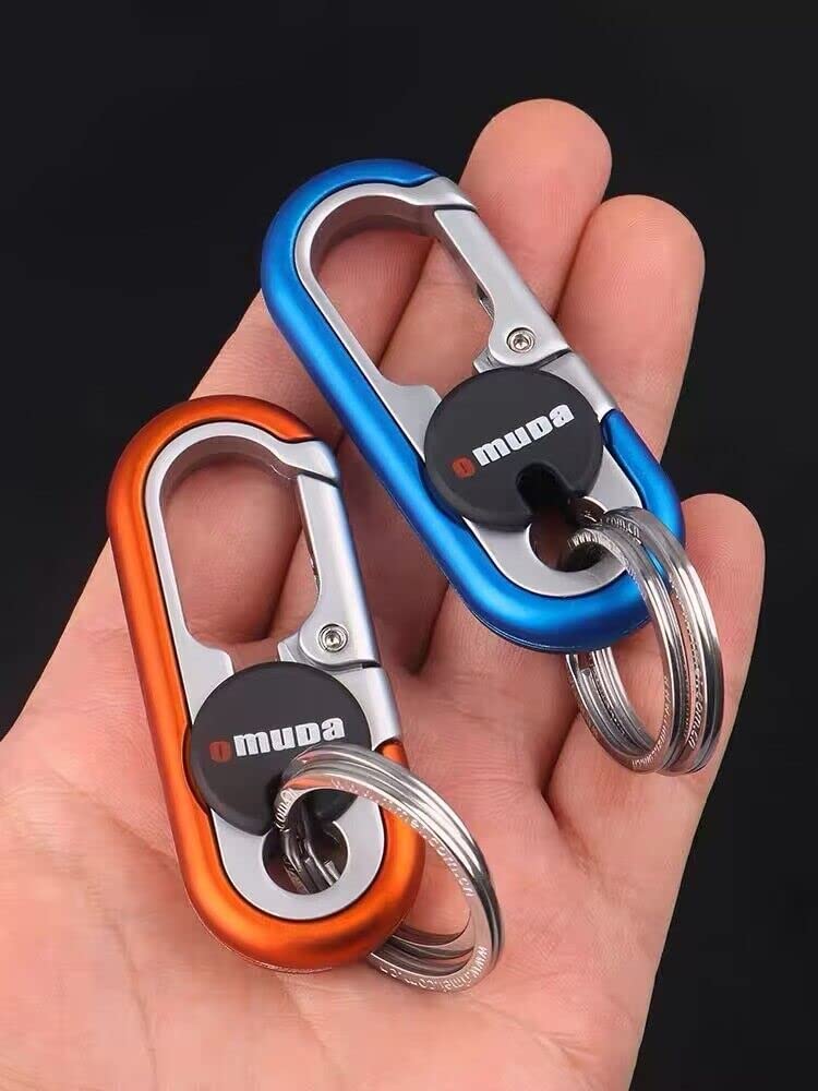 AIXUAN Keyring: Stylish Metal Key Holder, Easy Attachment and Loss Prevention (Type 9) Ladies Gray Orange.