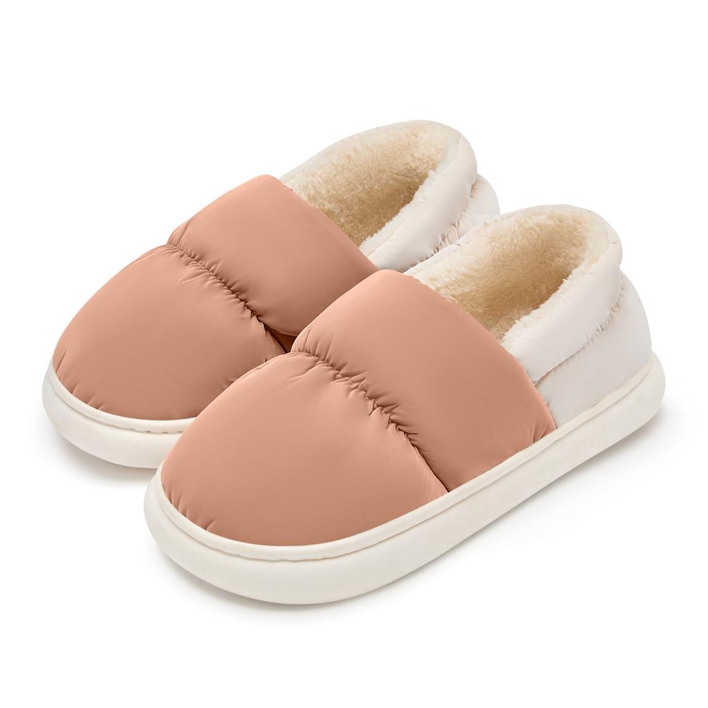Winter Women Cotton Slippers Plush Warm Thick Bottom Slides Breathable Soft Non-slip Slippers Indoor Outdoor Men Cotton Slippers