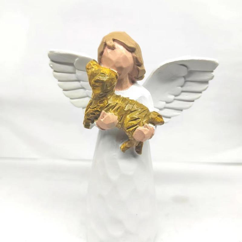 1pcs/set Hand Painted Resin Sisters Statue for Holiday Memorial Gift Handmade Craft Ornament Home Decoration Figurine