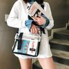 Square PVC Messenger Bag Large Capacity Casual Shoulder Bag Transparent Crossbody Bag  Unisex