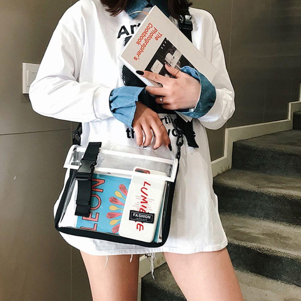 Waterproof Transparent Crossbody Bag Square Casual Shoulder Bag Casual PVC Messenger Bag  Unisex