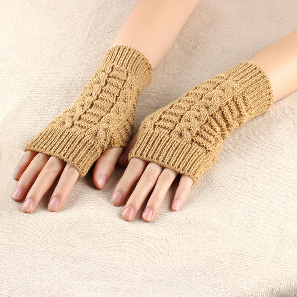 Knitted Wrist Arm Mittens Warm Finger Fingerless Gloves Classic Fingerless Ladies Gloves  for Women
