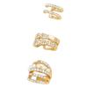 3Pcs U Shape Ear Clip Pearls and Crystals Combination Jewelry Versatile Stylish Decoration