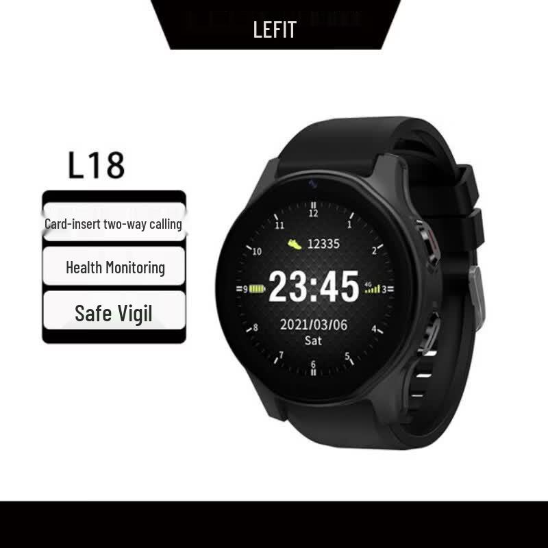 Lefit L18 Elderly Smart Watch with GPS, Fall Detection, Temp & SpO2 Monitoring (CN version)