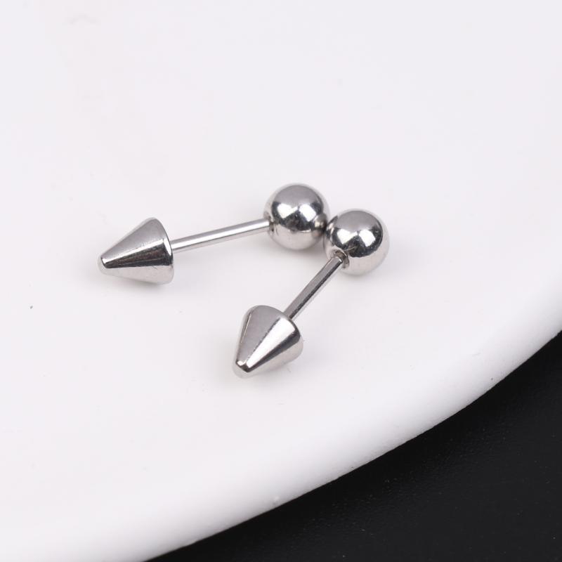 Demon Pointed Cone Cartilage Earring Punk Style Stud 316L Stainless Steel Fashion for Hip Hop Rock Parties