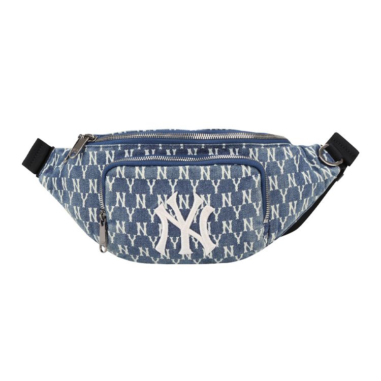 

MLB Monogram Series Vintage Floral Letter Big Logo NY Yankees Cotton Crossbody Waist Bag Unisex bags Denim-Blue 32BGCD011-50U Denim Blue