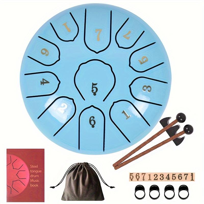 8-Inch 11-Note Steel Tongue Drum - C Key Portable Percussion Instrument for Yoga Beginners