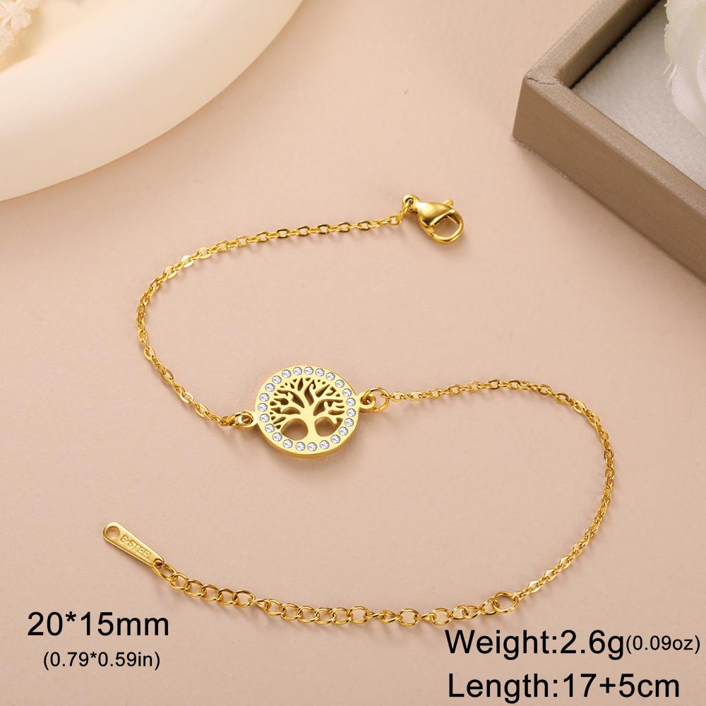 Dawapara Tree of Life Bracelet for Women Positive Energy Growth and Strength Amulet Stainless Steel Minimalist Couple Jewelry