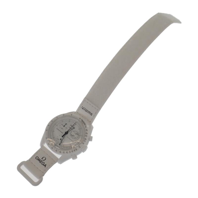 Omega SO33W700 Relojes cerámica/Nylon para hombre esfera blanca