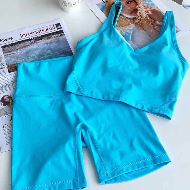 

Lu Same Sports Suit Women 2025 New Arrival Detachable Sports Intimates Outdoor Sports Running Fitness Shorts Cold Blue S [Suggested 42.50 kg-50.00 kg]]