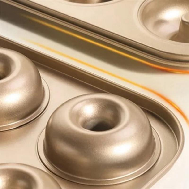 BAAU Holes Donut Cake Mold DIY Chocolate Pastry Dessert Cookie Muffin Handmade Utensils Kitchen Accessories 6 Cup Black