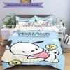 3pcs Casual Pochacco Quilt Set - Soft and Comfortable Bedroom, Guest Room and Dorm Decor Bedding Set 1 Quilt Cover + 2 Pillowcases.W019