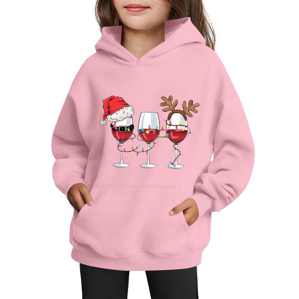 Sweatshirts For Teen Girls Hoodies Long Sleeve Drawstring Pullover Cute Printed Oversized Hoodie Christmas