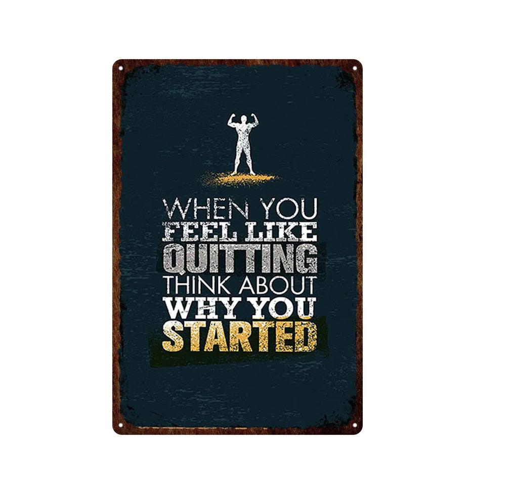 Funny Text Sign Exercise Fitness Poster Gym Training Room Wall Decor Pin Up Tin Sign Man Cave Art Poster Decoration Metal Plate