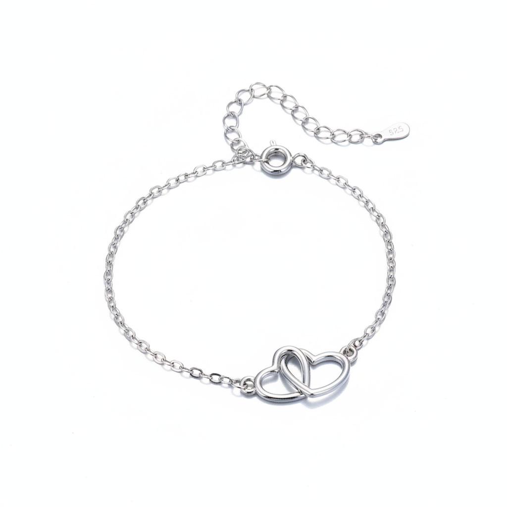 Минималистичный женский браслет и браслет на щиколотку  Сцепленное сердце