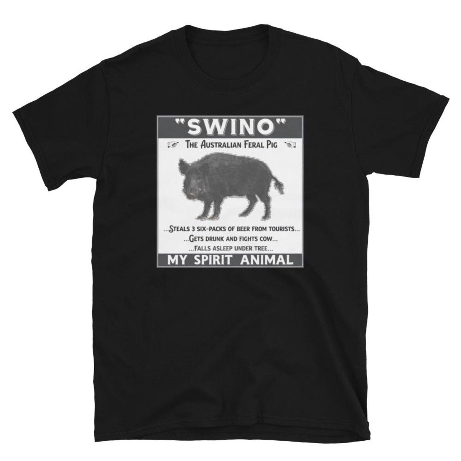 SWINO The Australian Feral Pig My Spirit Animal T-Shirt, funny feral pig lover gift, Aussie wildlife humor graphic tee L