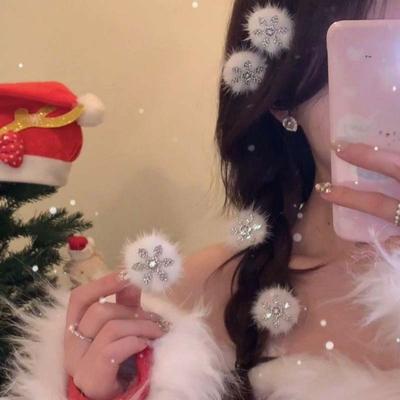 Nowa Moda Błyszczący Cyrkoniowy Płatek Śniegu Puszysty Pompon Pluszowy Klips BB dla Kobiet Koreański Słodki Klips do Grzywki Spinka Akcesoria do Włosów