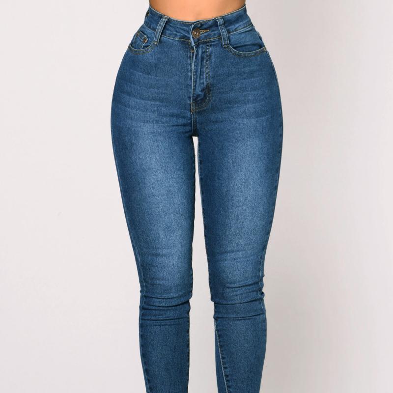 Dámské džíny Denimové tužkové kalhoty s vysokým pasem ke kotníkům Slim střih Praní Jednobarevné Streetwear Sexy Knoflíky Kapsy Zip Y2k