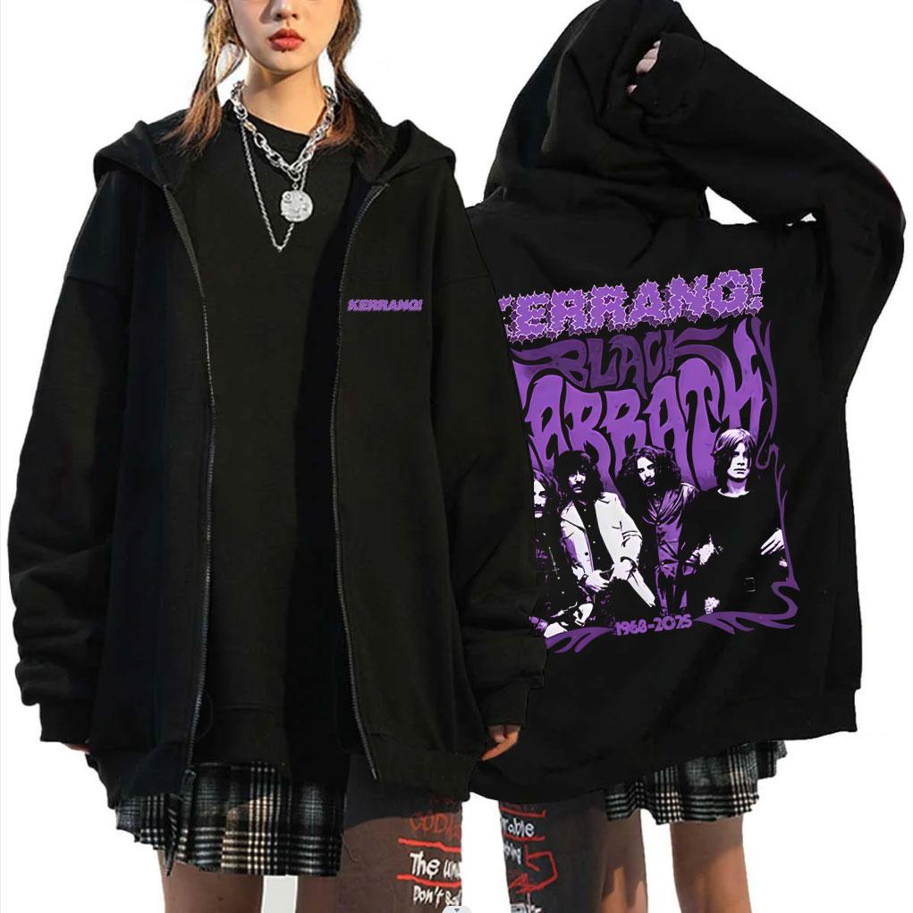 

Heavy Metal Rock Band Black Sabbath Zipper Hoodie Ozzy Osbourne Graphic Hoodies Men Women Clothing Fashion Zip Up Coat S