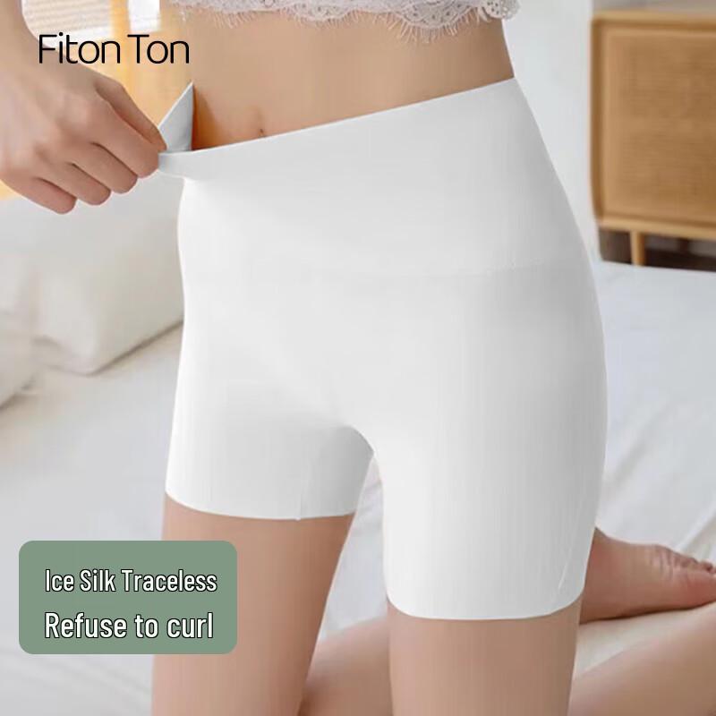 FitonTon Women s Ice Silk High-Waist Anti-Chafe Safety Shorts L (110-125 jin)