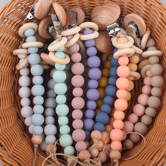 Smokkkjede No Sharp Edge Food Grade Silikon Baby Spedbarn Smokkklemme Kjede Teething Leke for daglig bruk