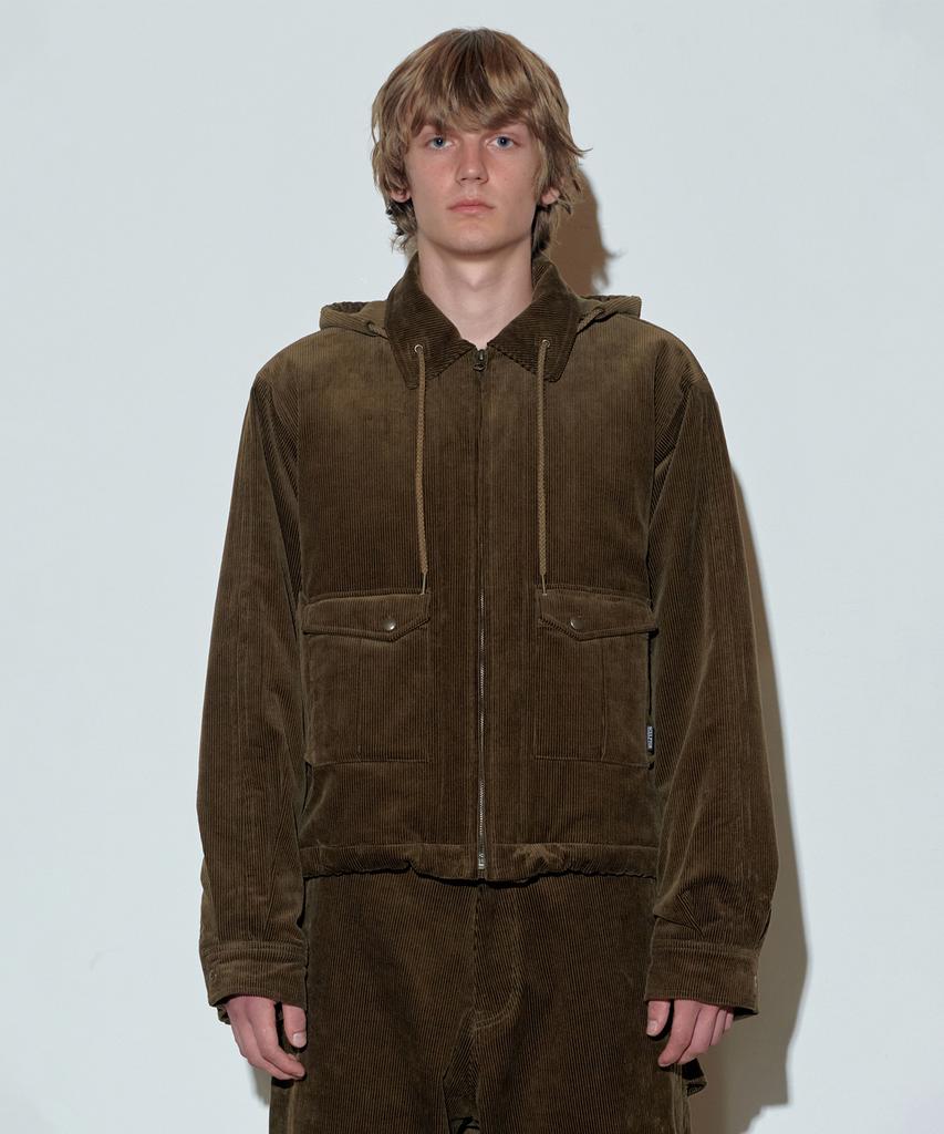 Sculptor Classic Corduroy Parka Brown