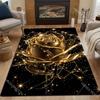 Golden Flowers Pattern Carpet for Living Room Bedroom Bedside Floor Mat Sofa Table Area Rugs Home Decor Luxury Gifts