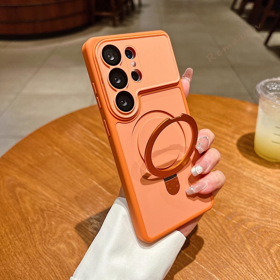Matte Magnetic Stand Phone Case for Samsung Galaxy S26 Ultra S26 Plus Official Len Camera Protector Cover