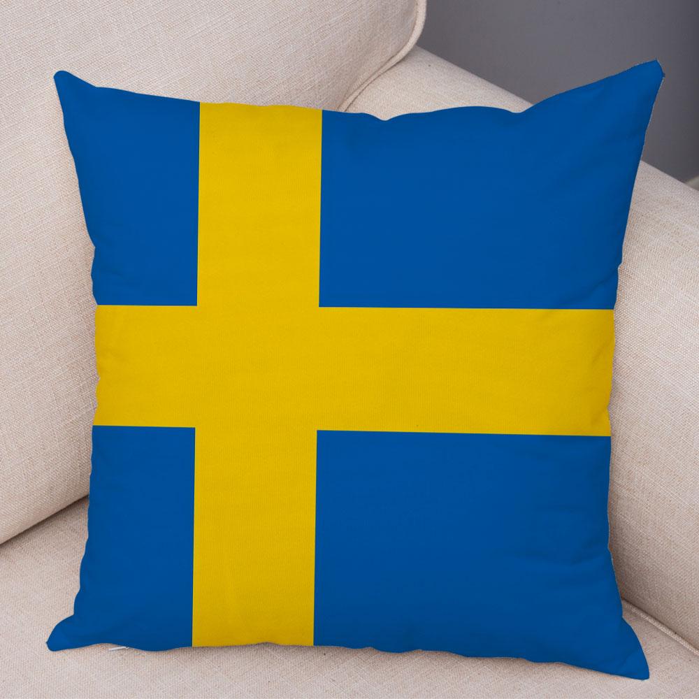 Style National Flag Cushion Cover for Sofa Home Car Decor Geometric Print Pillowcase Super Soft Plush Pillow Case Xcm