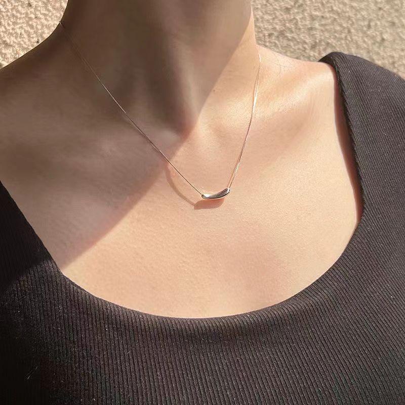New Small Eggplant Necklace Feminine Simplicity Temperament Versatile Niche Design Internet Celebrity Water Drop Collarbone Chain