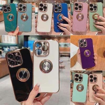 Magnetic Ring Bracket Electroplated Case for iPhone 11/12/13 Pro/14/15/XR/XS Max 