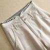 High-waisted Letter Elastic Waist Baggy Slimming Pants