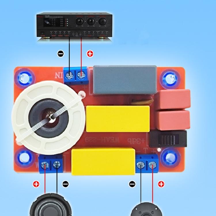 100W Crossover Filter Module 2 Way Speaker Frequency Divider for DIY Home Speaker Treble Bass Easy to Use