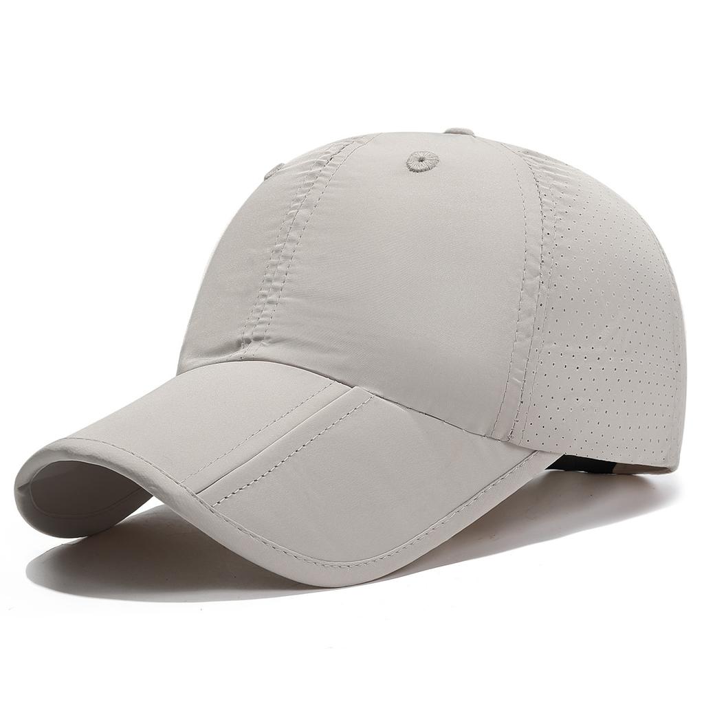Summer New Quick-dry Three-fold Baseball Cap, Lightweight Perforated Plain Visor Cap, Stylish Sun Hat