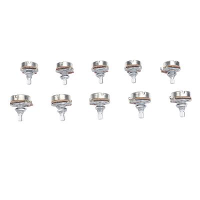 10 Stück Gitarrenpotentiometer 18mm Achse 25K Ohm Bass Metrisch M8 E-Bass-Gitarrenpotis für Lautstärke-Tonregelung B25K