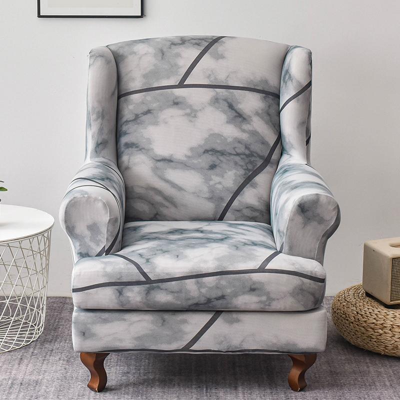 Copridivano per poltrona Wingback, 2 pezzi/set, copridivano elasticizzato, copripoltrona, protezione per mobili, fondo elastico per soggiorno