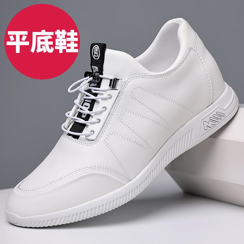 Couro 6cm invisível aumento de altura interna sapatos masculinos outono respirável malha esportes e lazer sapatos 8cm aumento de altura sapatos masculinos de couro