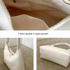 Shoulder Bag for Women Retro Pu Leather Clutch Purses Simple Hoboes Handbag with Zipper Closure Evening Underarm Purse
