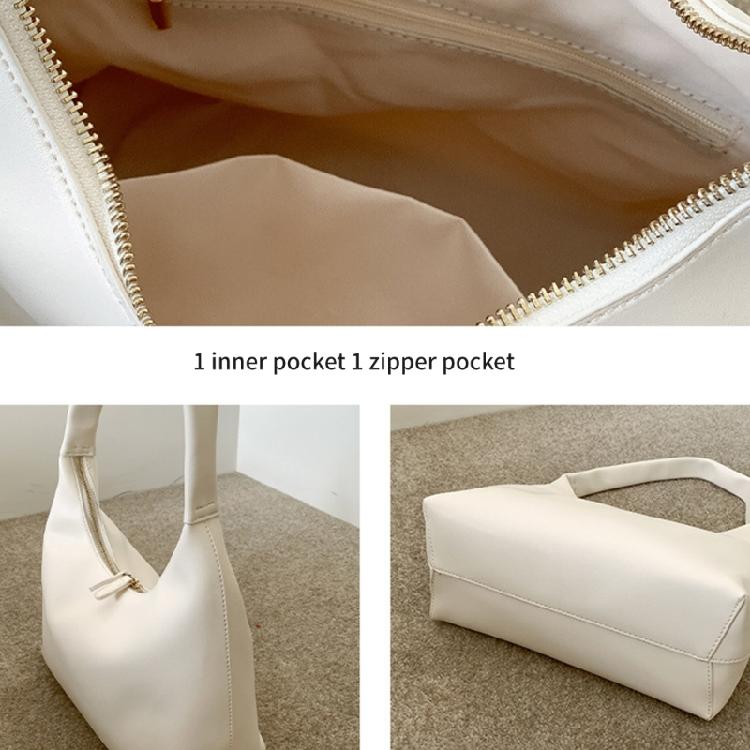 Shoulder Bag for Women Retro Pu Leather Clutch Purses Simple Hoboes Handbag with Zipper Closure Evening Underarm Purse