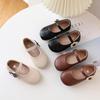 Fashion 2024 New Girls White Leather Shoes Children Flat White Shoes Girls Flower Girl School Dress Shoes Toddler Girl Footwear