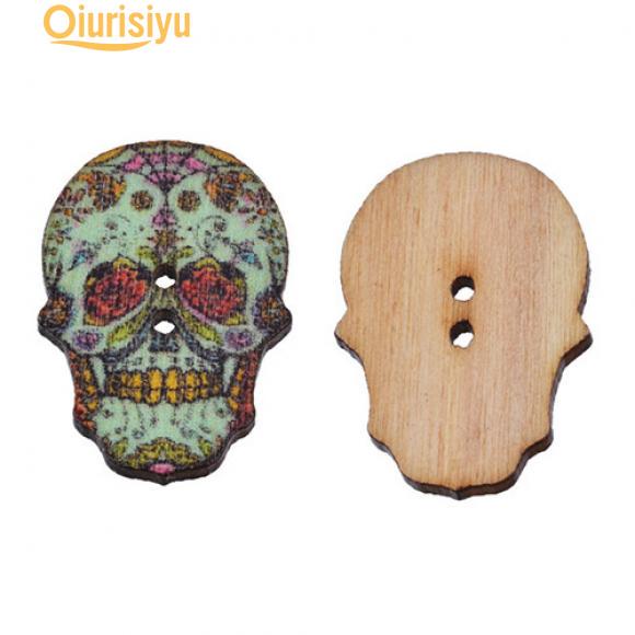 50Pcs/Set Mixed Wooden Skull Shaped Buttons Sewing Decor Crafts Scrapbook 50Pcs/Set Mixed Wooden Skull Shaped Buttons Sewing Decor Crafts Scrapbook