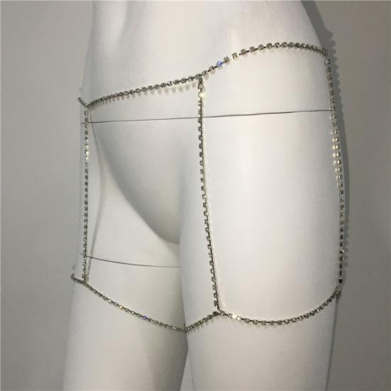 Body Chain Sexy Charming Single Loop Anti-scratch All-Match Decorative Gift Full Rhinestone Summer Beach