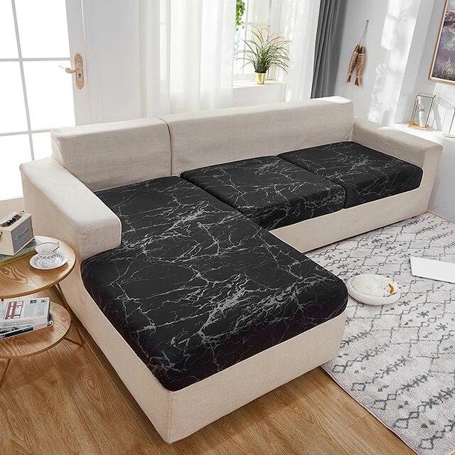 Sofa-Sitzkissenbezug für Wohnzimmer, Stretch-bedruckter Sofa-Schonbezug, L-förmiger Ecksofa-Bezug, Funda-Sofa, elastischer Couch-Bezug