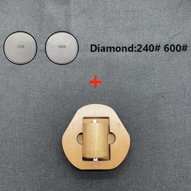 Новый набор для заточки вращающихся ножей, магнитный держатель для ножей, регулируемый угол наклона, набор цилиндров, кухонный керамический полировальный диск, кухонный инструмент