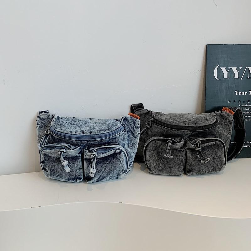 Single Denim Shoulder Crossbody Bag With Large Capacity For Daily Commuting